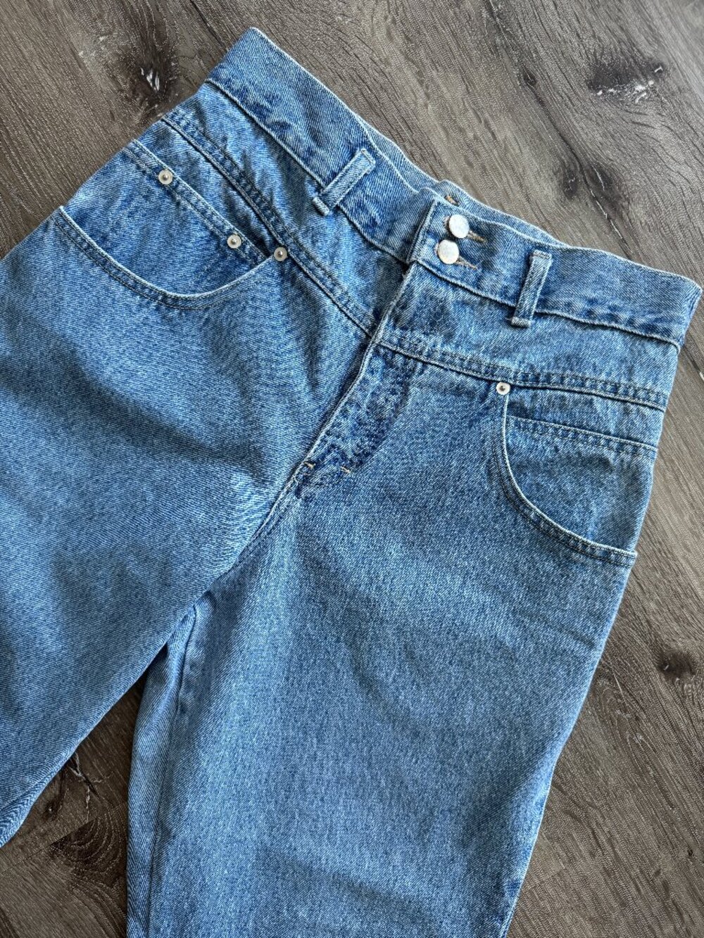 RARE Vtg 80s Nevada 100% cotton light wash denim baggy high rise mom jeans /  30